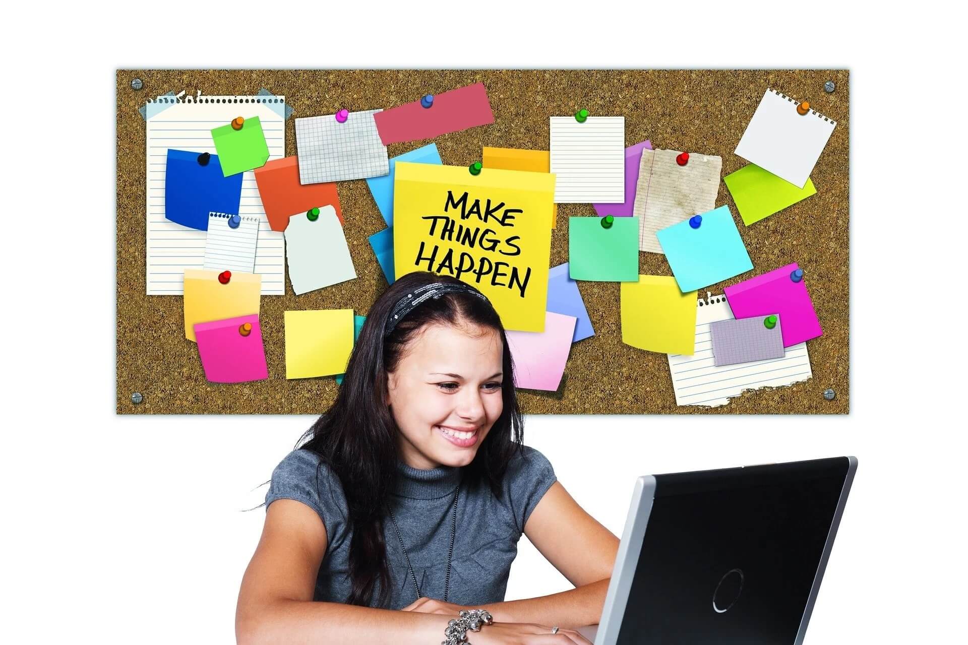 2021-06-03 Most Useful Free Websites Woman sitting infront of pin board